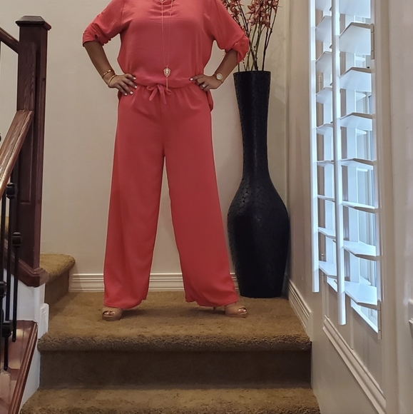 ⭐️FROM FRANCE!⭐️FABULOUS Wide Leg Pant And Tunic Top 2 Piece Set MADE IN FRANCE! - Picture 14 of 15